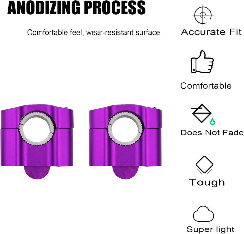 Adsspro Universal Motorcycle 1-1/8"(28mm) 7/8" (22mm) CNC Aluminum Handlebar Handle Risers Adjustable Fat Bar Mount Clamps For EXC KLX KXF YZF CRF XR SX SXF YZ Motorbike Dirt Pit Bike (purple) - Image 5